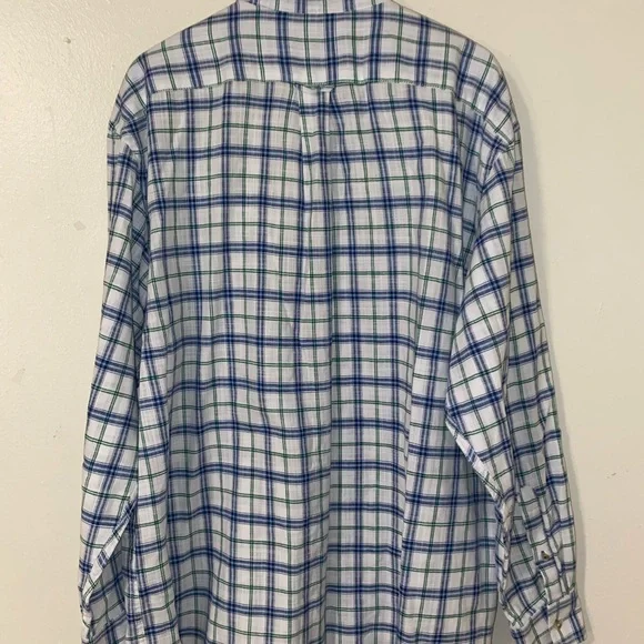 Izod Blue and Green Casual Button Down Shirt Size XXL - Picture 6 of 9